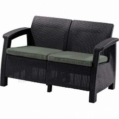 Zahradní ratanová pohovka 2-místná CORFU LOVE SEAT (hnědá)