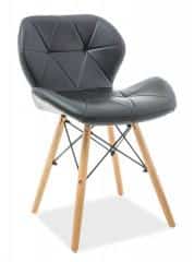 Jídelní židle MATIAS černá ekokůže/buk