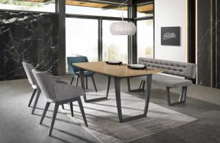 Jídelní čalouněná židle NEST šedá/grafit