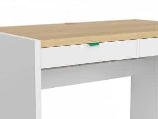 Šuplík do psacího stolu Princeton SZU/BIU - bílý lesk/zelená č.4