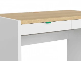 Šuplík do psacího stolu Princeton SZU/BIU - bílý lesk/zelená č.4
