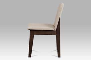 Jídelní židle, barva ořech, potah krémový BC-3915 WAL