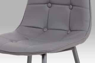 Jídelní židle, šedá ekokůže, kov antracit CT-393 GREY