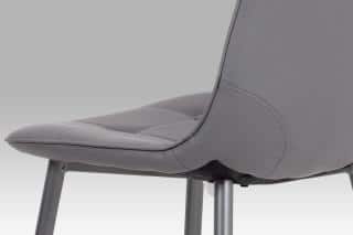 Jídelní židle, šedá ekokůže, kov antracit CT-393 GREY