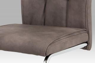 Jídelní židle koženka hnědá / chrom DCH-192 BR