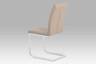 Jídelní židle koženka cappuccino / chrom DCH-851 CAP