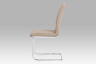 Jídelní židle koženka cappuccino / chrom DCH-851 CAP