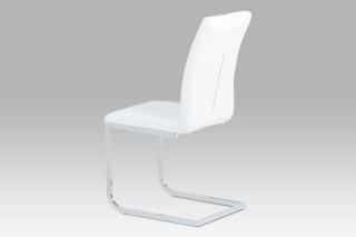 Jídelní židle koženka bílá / chrom DCH-851 WT