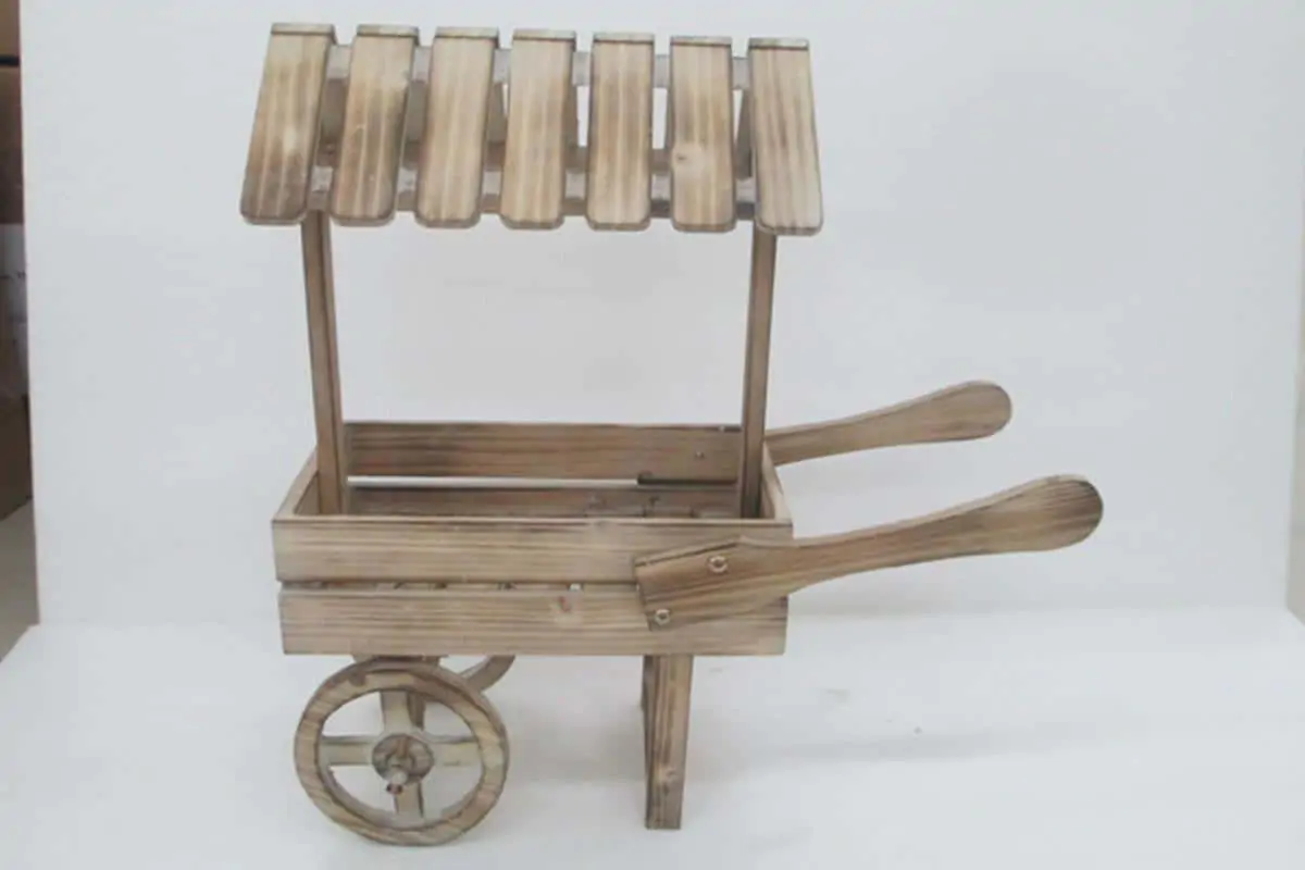Autronic Truhlík dřevěný, tvar vozíku se stříškou DT1620