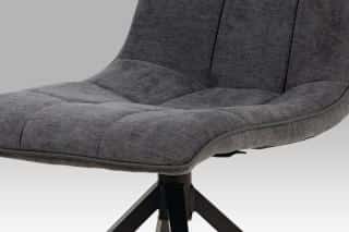 Jídelní židle, šedá látka + ekokůže, kov antracit HC-396 GREY2