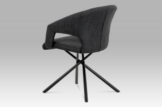 Jídelní židle, černá látka, kov matná černá HC-784 BK2