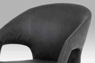 Jídelní židle, šedá látka, kov matná černá HC-784 GREY3