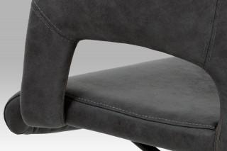 Jídelní židle, šedá látka, kov matná černá HC-784 GREY3