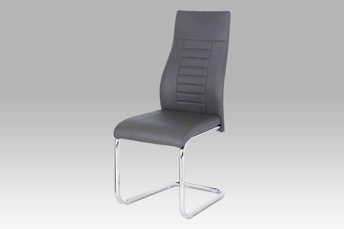 Levně Autronic Jídelní židle HC-955 GREY šedá koženka