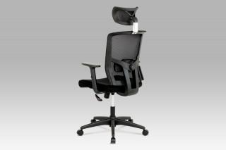 Kancelářská židle s podhlavníkem, látka mesh černá, houpací mechanismus KA-B1013 BK
