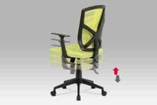 Kancelářská židle, zelená MESH+síťovina, plastový kříž, houpací mechanismus KA-H102 GRN
