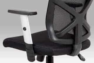 Kancelářská židle, černá MESH+síťovina, plastový kříž, houpací mechanismus KA-H104 BK