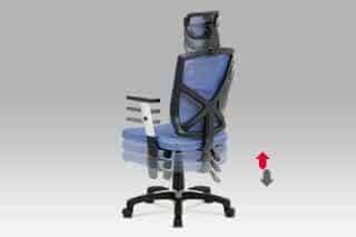 Kancelářská židle, modrá MESH+síťovina, plastový kříž, houpací mechanismus KA-H104 BLUE