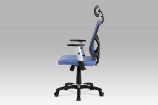 Kancelářská židle, modrá MESH+síťovina, plastový kříž, houpací mechanismus KA-H104 BLUE