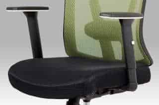 Kancelářská židle, černá MESH+zelená síťovina, plastový kříž, synchronní mechanismus KA-H110 GRN