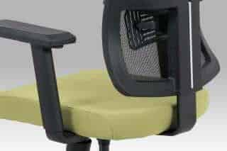 Kancelářská židle, zelená látka+černá síťovina, houpací mech., plastový kříž KA-M02 GRN