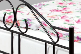 Postel dvoulůžková, 140x200, kov černý lesk BED-1909 BK
