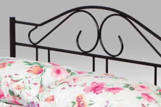 Postel dvoulůžková, 140x200, kov černý lesk BED-1909 BK