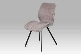 Jídelní židle, hnědá látka vintage, kov černý mat HC-440 LAN3
