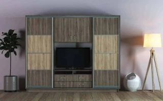 Šatní skříň/TV stěna UNIVERSAL II 270 lanýž/sonoma
