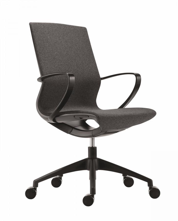Antares Kancelářská židle Vision BLACK/NET DARK GREY - černý plast/tmavě šedá síť