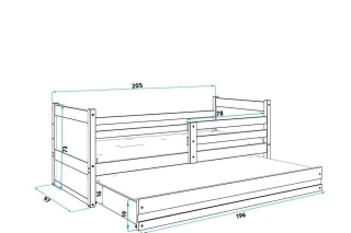 Dětská postel Riky II 90x200 - bílá č.2