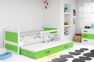 Dětská postel Riky II 90x200 - bílá/zelená č.1