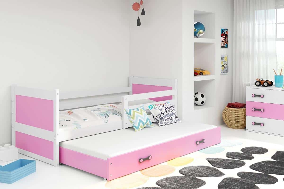 Falco Dětská postel Riky II 90x200 - bílá/růžová