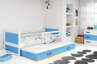 Dětská postel Riky II 90x200 - bílá/modrá č.1