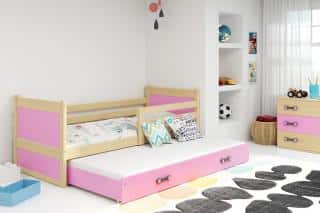 Dětská postel Riky II 90x200 - borovice/růžová č.1