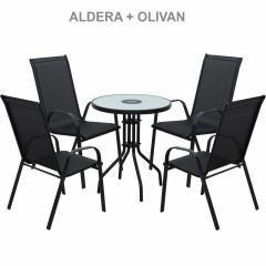Zahradní stůl OLIVAN - ocel/temperované sklo č.6