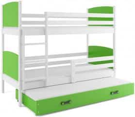 Patrová postel s přistýlkou Tamita bílá/zelená č.2