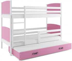 Patrová postel s přistýlkou Tamita bílá/růžová č.2