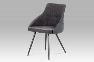 Jídelní židle, šedá látka+ekokůže, kov šedý mat DCH-202 GREY2