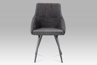 Jídelní židle, šedá látka+ekokůže, kov šedý mat DCH-202 GREY2
