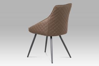 Jídelní židle, lanýžová látka+ekokůže, kov šedý mat DCH-202 LAN2