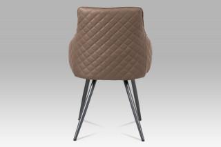 Jídelní židle, lanýžová látka+ekokůže, kov šedý mat DCH-202 LAN2