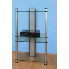 TV stolek sklo/stříbrná