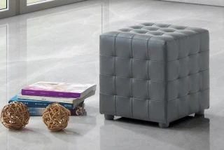 Taburet CUBIX II šedá ekokůže