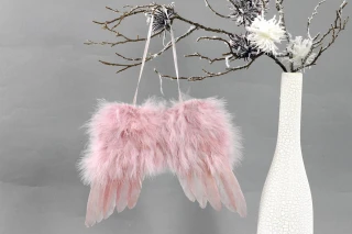 Andělská křídla z peří , barva růžová, baleno 1 ks v polybag. Cena za 1 ks. AK6110-PINK