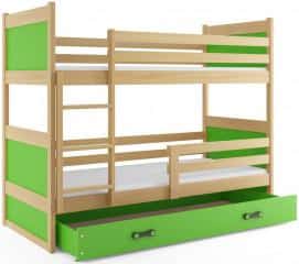 Patrová postel Riky borovice/zelená č.2