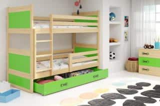 Patrová postel Riky borovice/zelená č.1