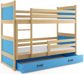 Patrová postel Riky - borovice/modrá č.2