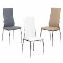Židle, ekokůže bílá / chrom, MALISA New