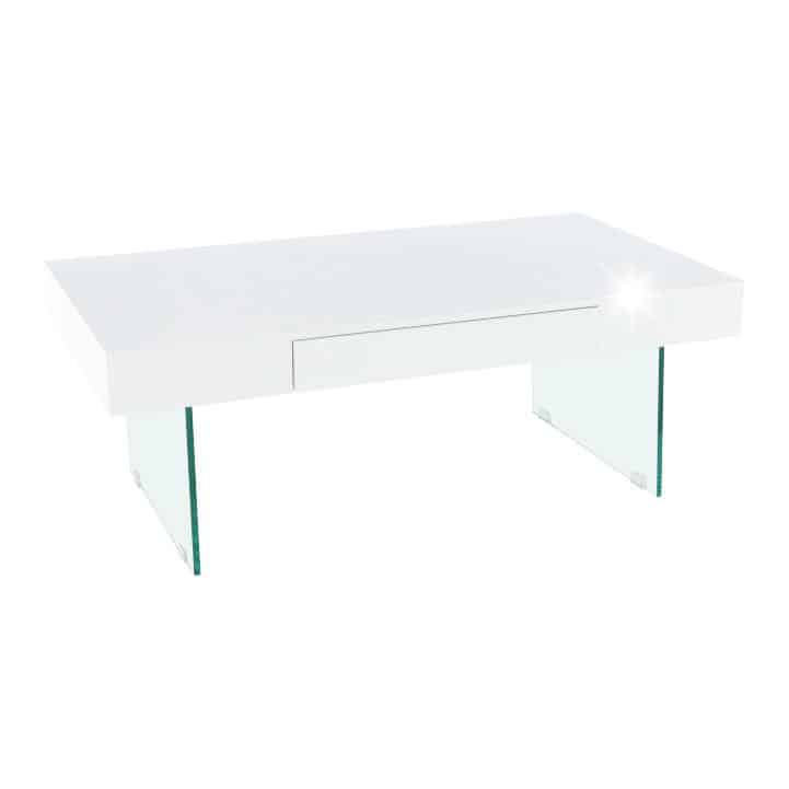 Tempo Kondela Konferenční stolek DAISY 2 NEW - bílý extra vysoký lesk + kupón KONDELA10 na okamžitou slevu 3% (kupón uplatníte v košíku)